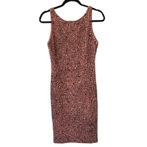 Alice + Olivia Sparkling Pink Brown Sequins bodycon Mini Dress 2